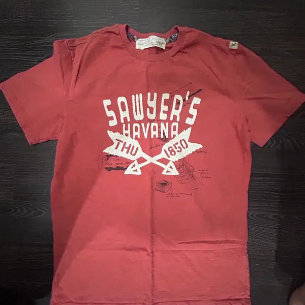 [BUNJANG] Warehouse Style Red Slub T-Shirt / 웨어 하우스 스타일 레드 슬럽 반팔티