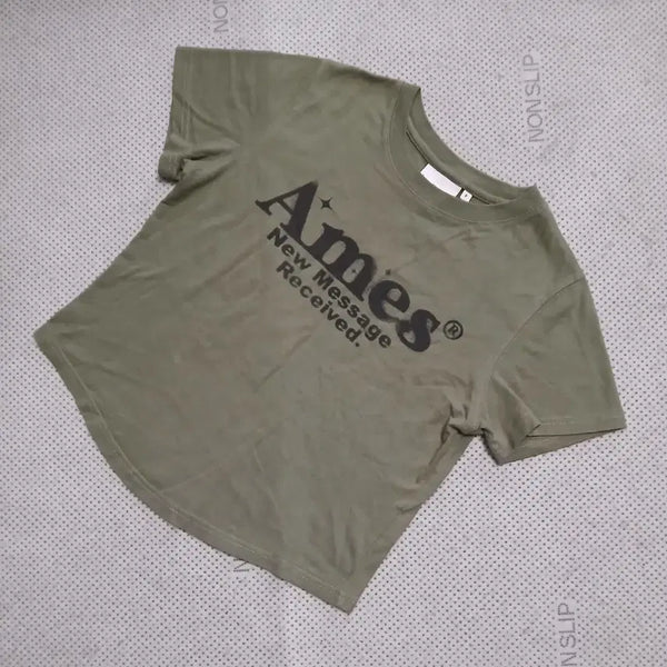 [BUNJANG] Ames New Message Receive Short-Sleeve T-Shirt Khaki / 아메스 뉴 메시지 리시브 반팔 티셔츠 카키