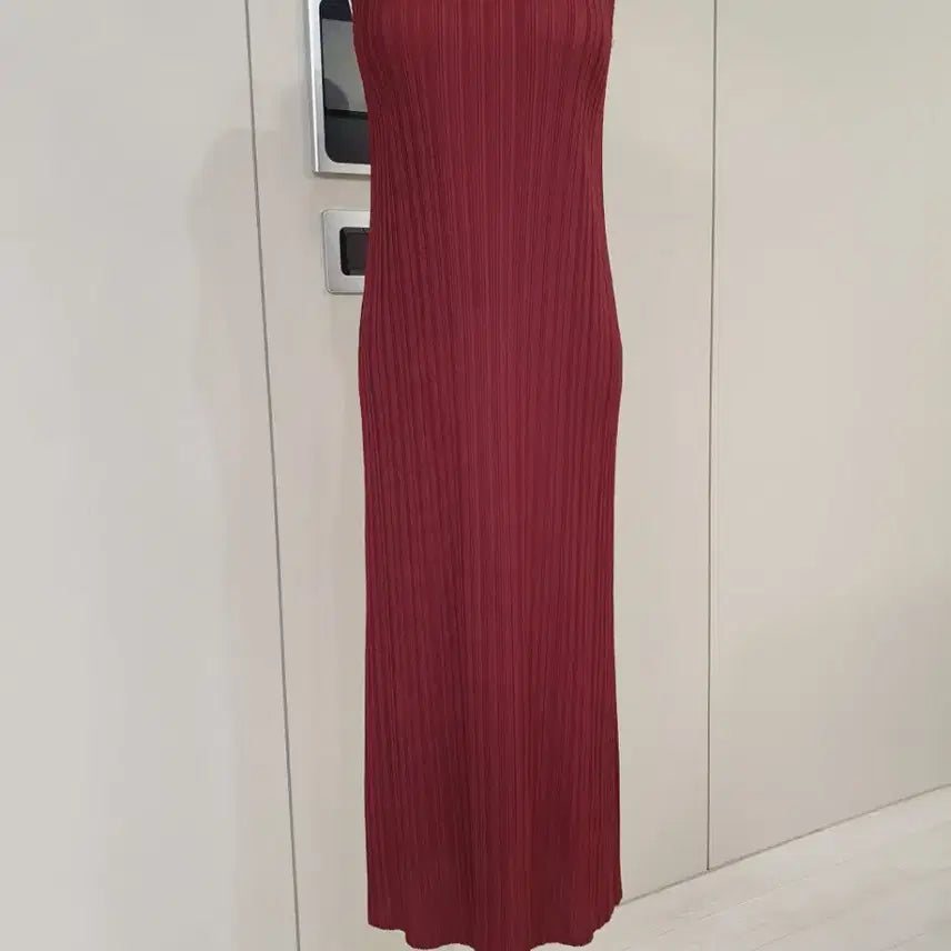[BUNJANG] Wrinkled Burgundy Long Dress / 주름 원피스 버건디