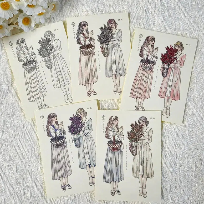 [BUNJANG] Namong Character Stickers 5 Types / 나몽 인물인스 5종:)/빈티지다꾸/감성다꾸/다꾸