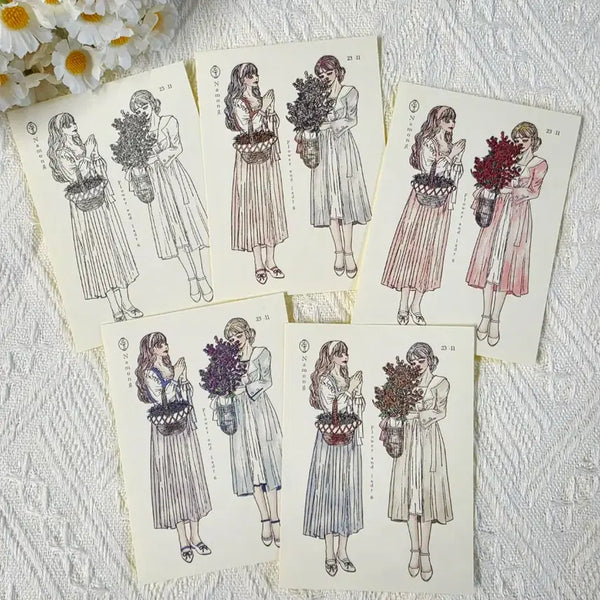 [BUNJANG] Namong Character Stickers 5 Types / 나몽 인물인스 5종:)/빈티지다꾸/감성다꾸/다꾸