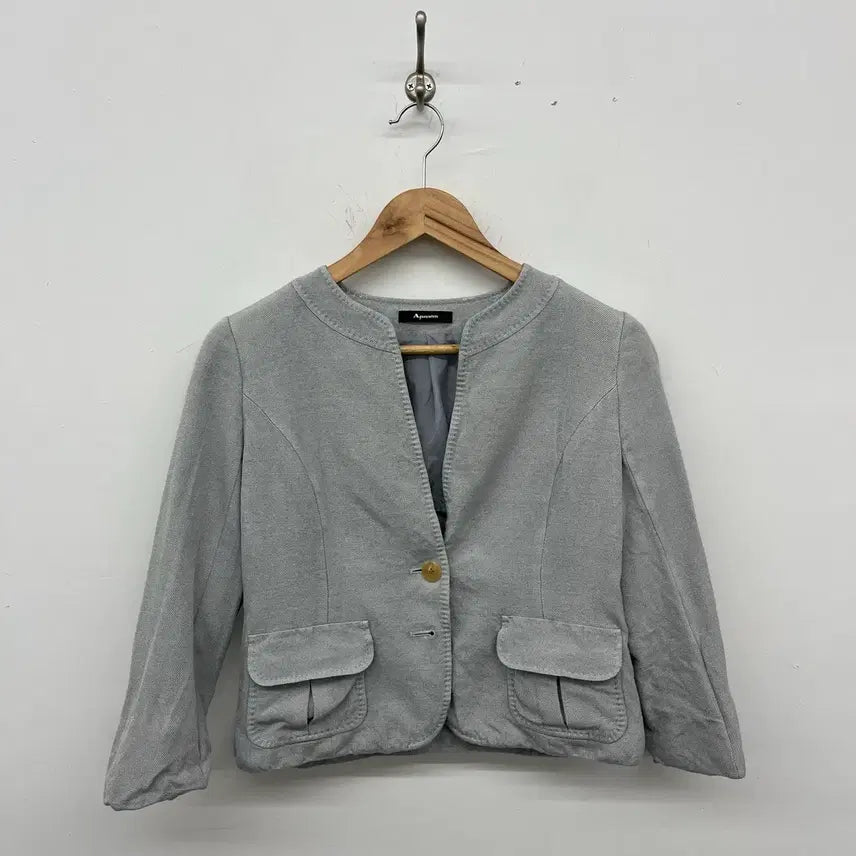 [BUNJANG] Aquascutum Vintage Cropped Women's Jacket Gray XS / 아쿠아스큐텀 빈티지 크롭 여성 자켓 회색 XS