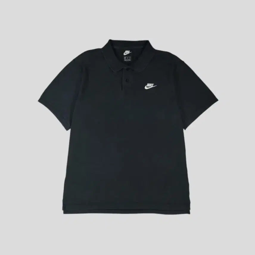 [BUNJANG] Nike Futura Logo Color Block Half-Button Pique Short Sleeve T-Shirt XL / 나이키 피그먼트 블랙 화이트 배색 퓨추라로고 하프버튼 카라넥 PK 피케 반팔 티셔츠 XL
