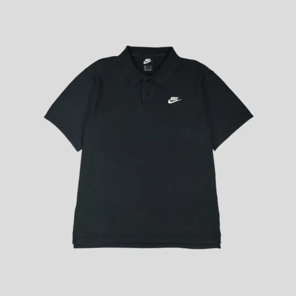 [BUNJANG] Nike Futura Logo Color Block Half-Button Pique Short Sleeve T-Shirt XL / 나이키 피그먼트 블랙 화이트 배색 퓨추라로고 하프버튼 카라넥 PK 피케 반팔 티셔츠 XL