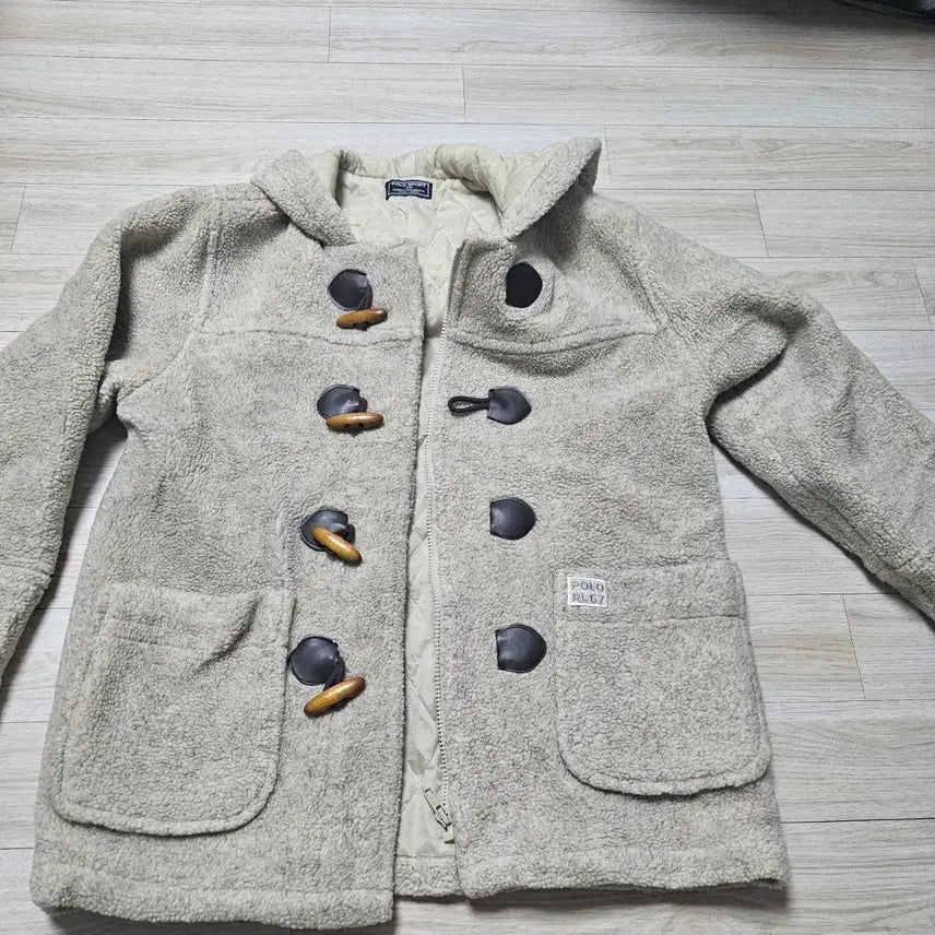 [BUNJANG] Polo Ralph Lauren Fleece Duffle Coat Beige / 폴로 랄프로렌 플리스 더플 코트 베이지