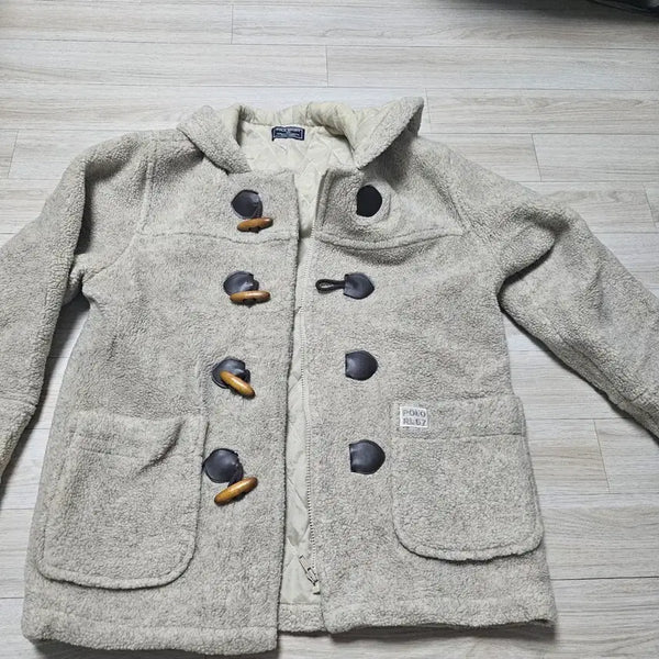 [BUNJANG] Polo Ralph Lauren Fleece Duffle Coat Beige / 폴로 랄프로렌 플리스 더플 코트 베이지