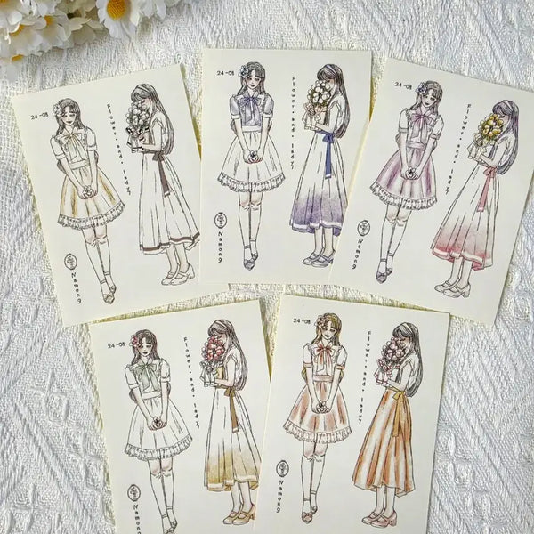 [BUNJANG] Namong Character Stickers Set (5 Types) / 나몽 인물인스 5종:)/빈티지다꾸/감성다꾸/다꾸