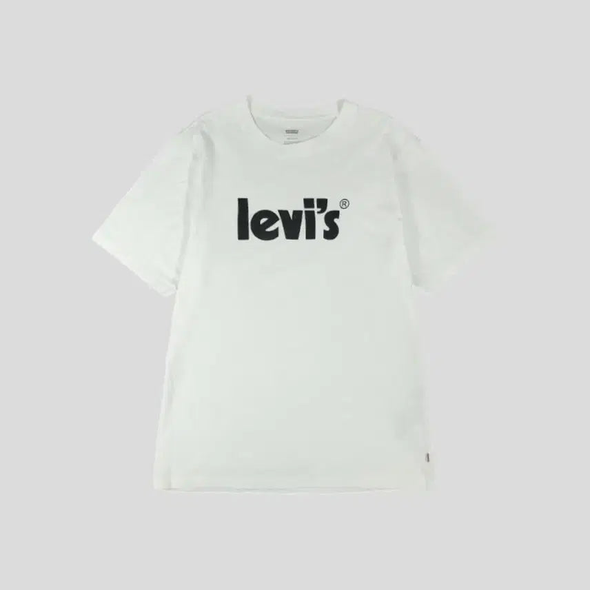 [BUNJANG] Levi's Relaxed Fit Cotton Short Sleeve T-Shirt / 리바이스 화이트 블랙 배색 빅스펠아웃 로고 블랭크탭 릴렉스드핏 코튼 반팔 티셔츠 L