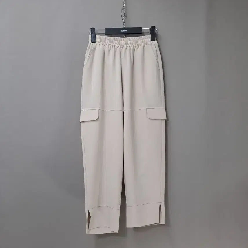 [BUNJANG] Cargo Banding Crop Pants Light Beige 8.5 Length / 카고 밴딩 크롭 연베이지 8.5부 팬츠 바지