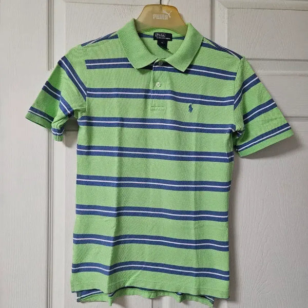 [BUNJANG] Polo Ralph Lauren T-Shirt Green Stripe / 폴로랄프로렌 카라티셔츠 (M)