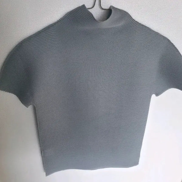 [BUNJANG] Pleats Please Me Half Neck Short Sleeve T-Shirt / 플리츠 플리즈 me  반목반팔티