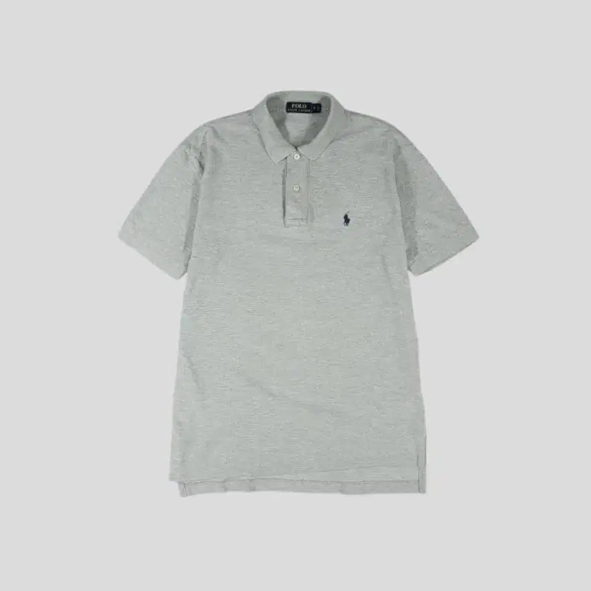 [BUNJANG] Polo Ralph Lauren Half-Button Collar Pique Short Sleeve T-Shirt / 폴로랄프로렌 그레이 네이비포니 하프버튼 카라넥 PK 피케 반팔 티셔츠 L