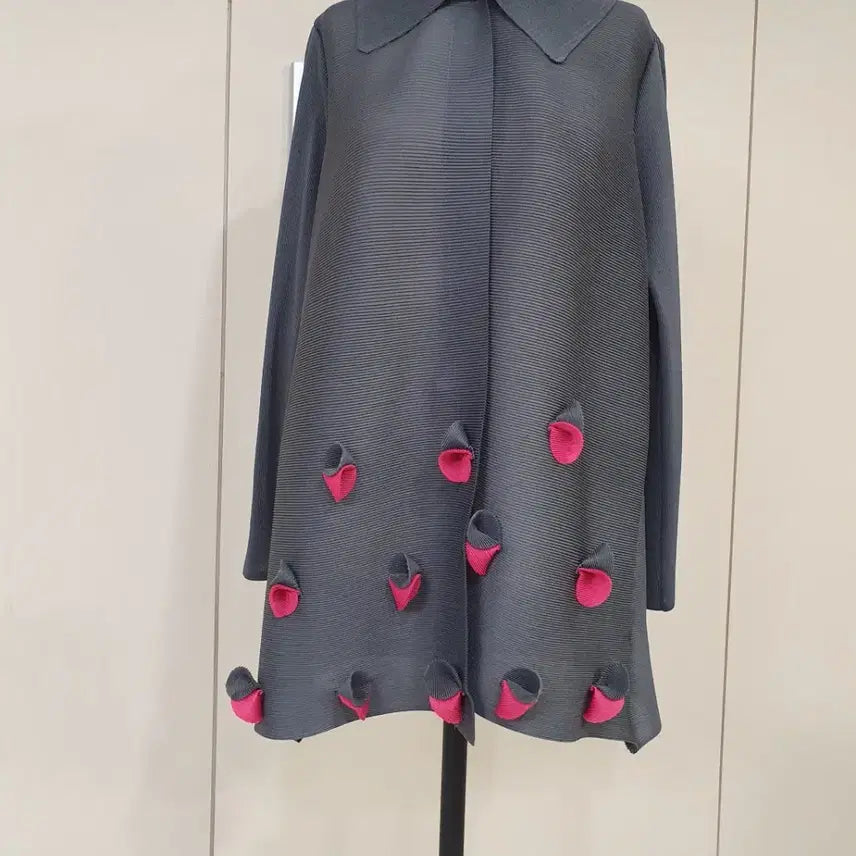 [BUNJANG] Pleated Detail Pink Collar Women's Jacket / 주름 포인트 핑크 카라 여성 자켓