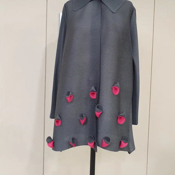 [BUNJANG] Pleated Detail Pink Collar Women's Jacket / 주름 포인트 핑크 카라 여성 자켓