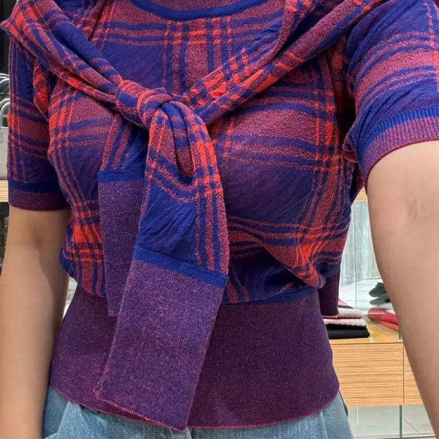 [BUNJANG] Vivienne Westwood Check Knit Sweater / 비비안웨스트우드 체크 니트