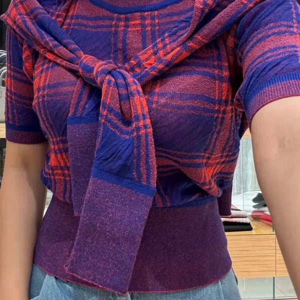 [BUNJANG] Vivienne Westwood Check Knit Sweater / 비비안웨스트우드 체크 니트