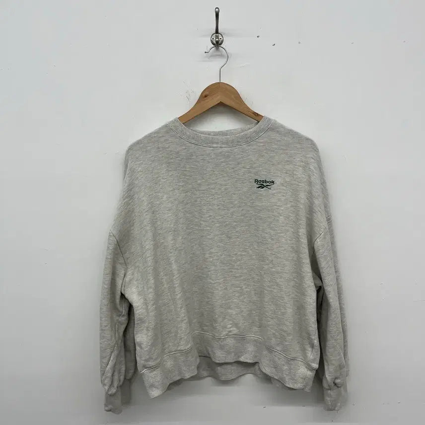 [BUNJANG] Reebok Vintage Small Logo Back Print Sweatshirt Grey Women's 2XL / 리복 빈티지 스몰로고 뒷 프린팅 맨투맨 그레이 여성2XL