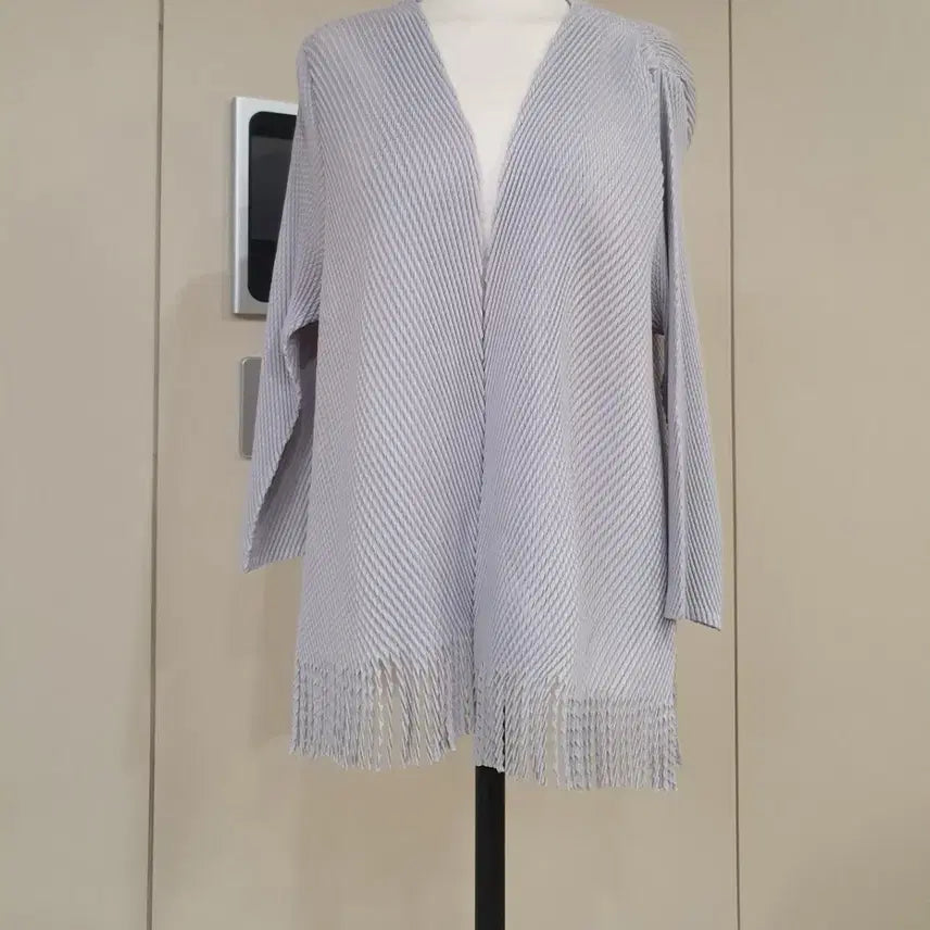 [BUNJANG] Pleated Cardigan Light Grey / 플리츠 가디건 라이트 그레이