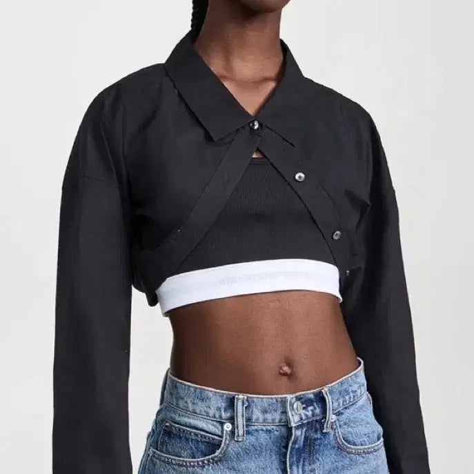 [BUNJANG] Alexander Wang Compact Cotton Layered Cropped Bolero XS / 알렉산더왕 컴팩트 코튼 레이어드 크롭 볼레로 XS