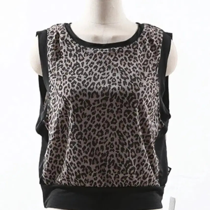 [BUNJANG] Leopard Print Sleeveless Dance Top - Free Size / 댄스티