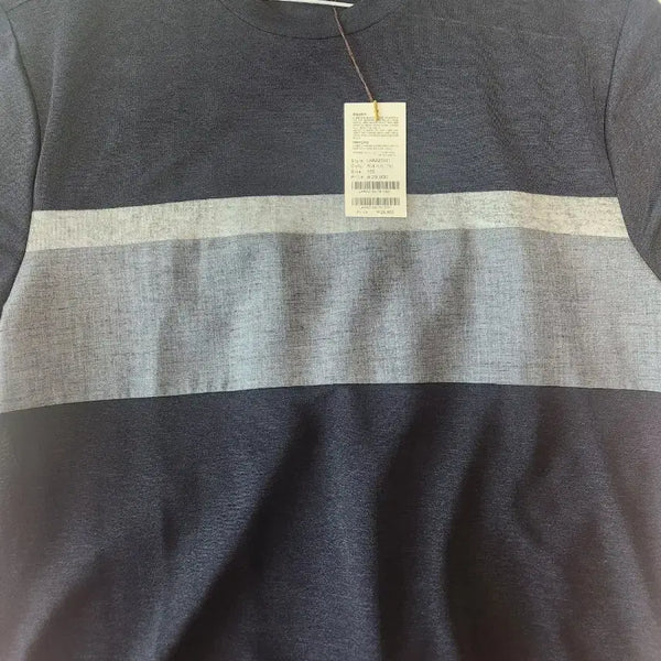 [BUNJANG] Men's Large Stripe Short-Sleeve T-Shirt Navy / 라지 스트라이프 남성 반팔티