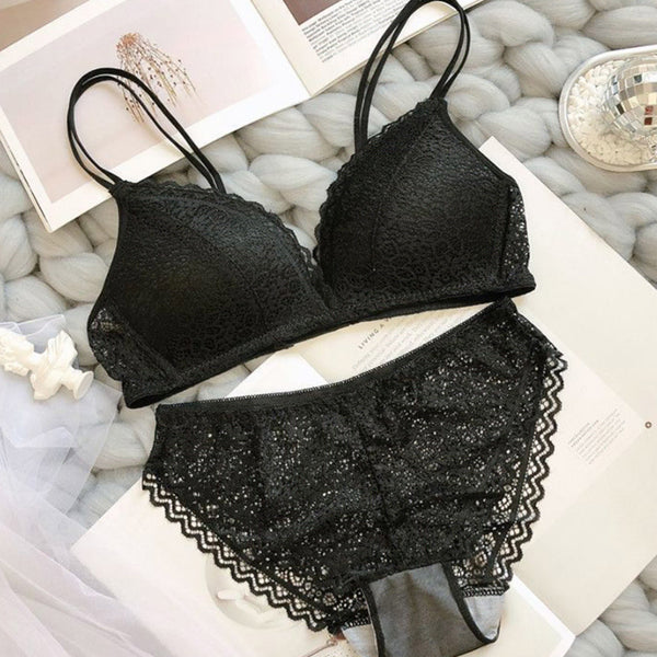 [BUNJANG] Black Lace Lingerie Set / 블랙 레이스 속옷세트