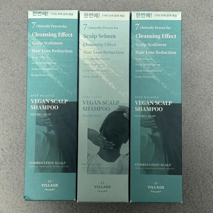 [BUNJANG] Villaged 11 Factory Vegan Deep Balance Complex Functional Scalp Shampoo 300g (3-Pack) / (3개) 빌라쥬11팩토리 비건 딥 밸런스 복합성 기능성 두피 샴푸 300g