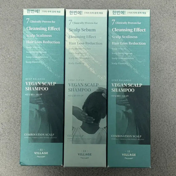 [BUNJANG] Villaged 11 Factory Vegan Deep Balance Complex Functional Scalp Shampoo 300g (3-Pack) / (3개) 빌라쥬11팩토리 비건 딥 밸런스 복합성 기능성 두피 샴푸 300g