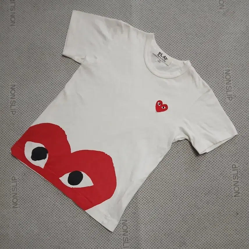[BUNJANG] Comme des Garçons Play Heart T-Shirt White / 꼼데가르송 플레이 하트 반팔티 화이트
