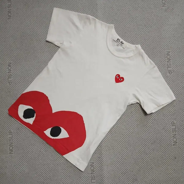 [BUNJANG] Comme des Garçons Play Heart T-Shirt White / 꼼데가르송 플레이 하트 반팔티 화이트