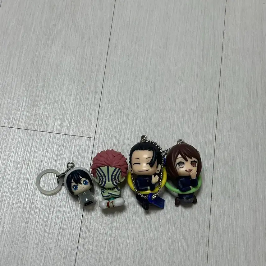[BUNJANG] Jujutsu Kaisen Figure Keychains (3 Types) + Akaza Gacha Set / 주술회전 피규어 키링 3종 + 아카자 가챠 일괄
