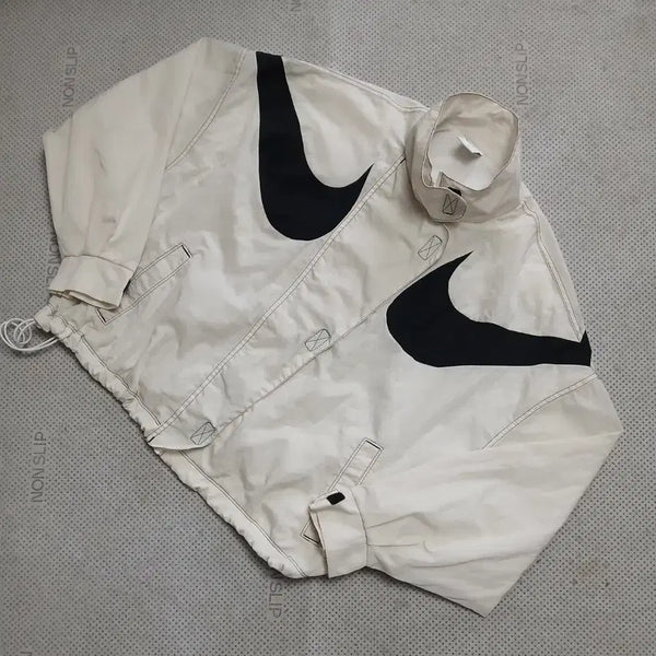 [BUNJANG] Nike Swoosh Windbreaker Jacket White / 나이키 스우시 바람막이 자켓 화이트