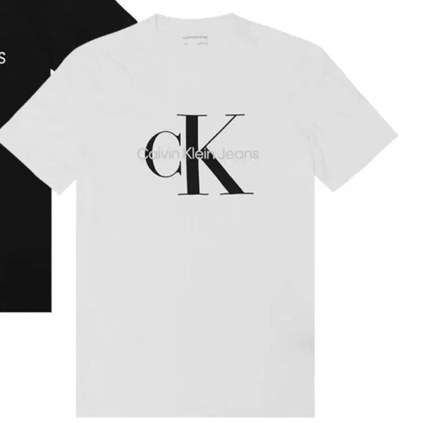[BUNJANG] Calvin Klein Monogram Short Sleeve T-Shirt White / 캘빈클라인 모노그램 반팔 화이트