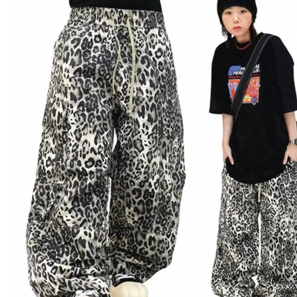 [BUNJANG] Hundopy Leopard Wide Cargo Pants / 헌도피 레오파드 와이드 카고 팬츠