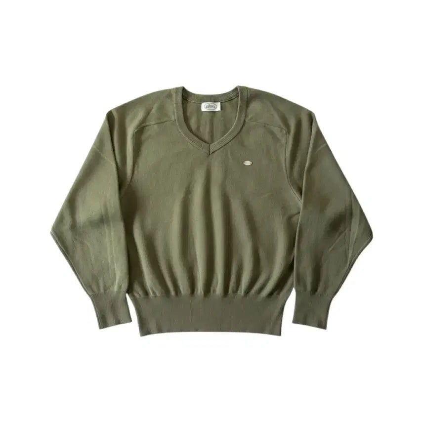 [BUNJANG] Sio V-Neck Olive Knit / 시오 브이넥 올리브 니트