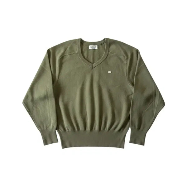 [BUNJANG] Sio V-Neck Olive Knit / 시오 브이넥 올리브 니트