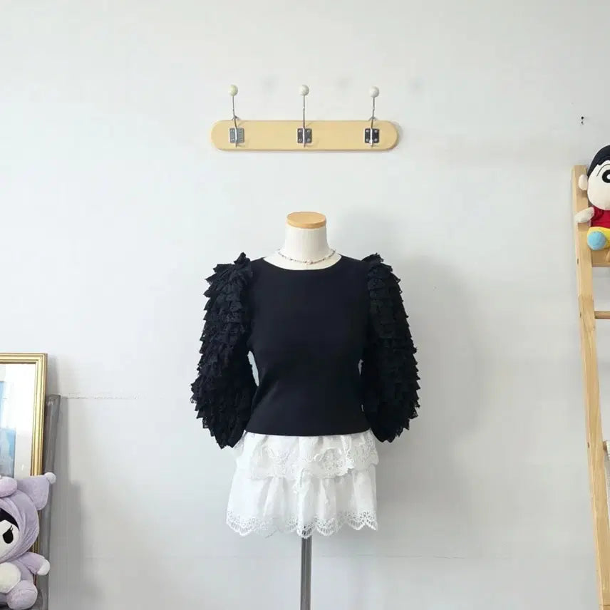 [BUNJANG] Zara Black Lovely Knit Sweater / 빈티지 만원샵 ZARA 블랙 러블리 니트