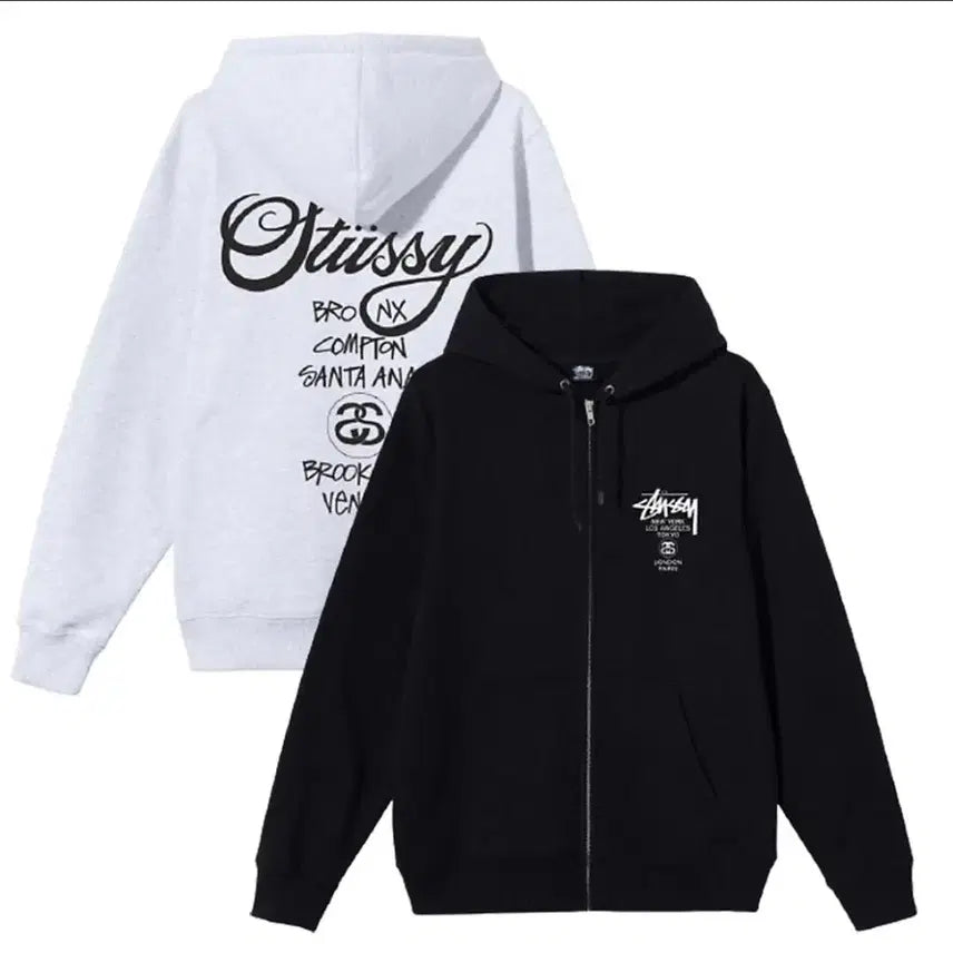 [BUNJANG] Stussy World Tour Hooded Zip-Up Jacket / #(정품/새상품)스튜시 월드투어 후드집업 판매합니다~