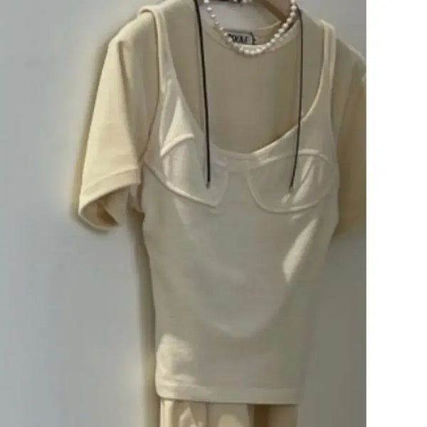 [BUNJANG] Grovestore Bustier Cream Color / 그로브스토어 뷔스티에 크림컬러