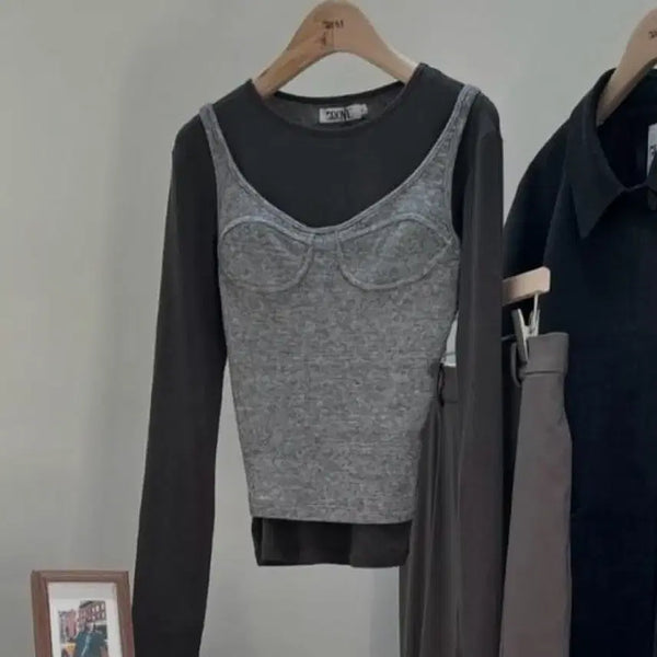 [BUNJANG] Grove Store Bustier Grey / 그로브 스토어 뷔스티에 그레이