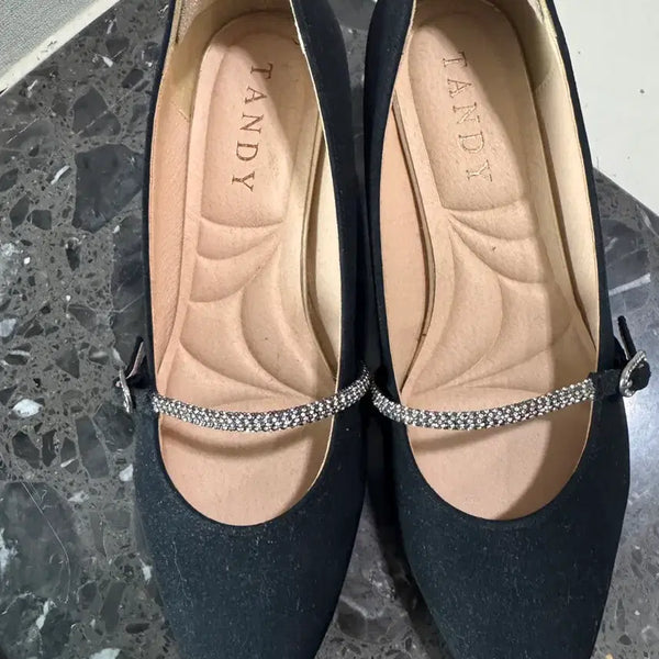 [BUNJANG] Tandi Women's Cubic Strap Heels / 탠디 여성 큐빅 스트랩 구두