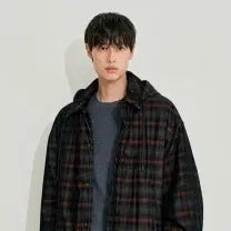 [BUNJANG] System Homme Detachable Hood Check Padding / 시스템 옴므 디테쳐블  후드 체크 패딩