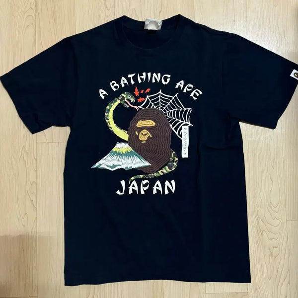 [BUNJANG] BAPE Japanese Culture T-Shirt Navy / 베이프 에이프 재패니즈 컬쳐 티셔츠 네이비 s 중고