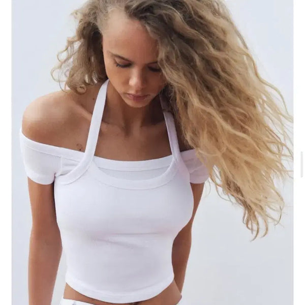 [BUNJANG] ZARA Roll-Up Cropped Top / 자라 zara 롤업 크롭탑