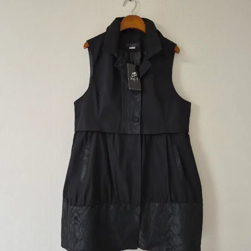 [BUNJANG] ing A Black Sleeveless Jacket Long Vest / [ing A]블랙 민소매 자켓 롱 베스트(텍달린새상품)