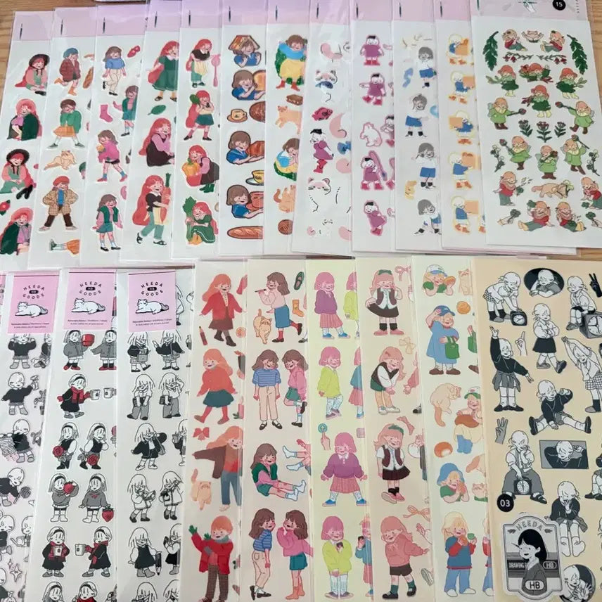 [BUNJANG] Heeda Sticker Bundle Set / 희다 40장 일괄 / 씰스16장+오려쓰는 스티커 6세트(4장씩)