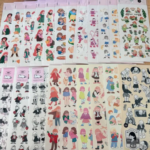 [BUNJANG] Heeda Sticker Bundle Set / 희다 40장 일괄 / 씰스16장+오려쓰는 스티커 6세트(4장씩)