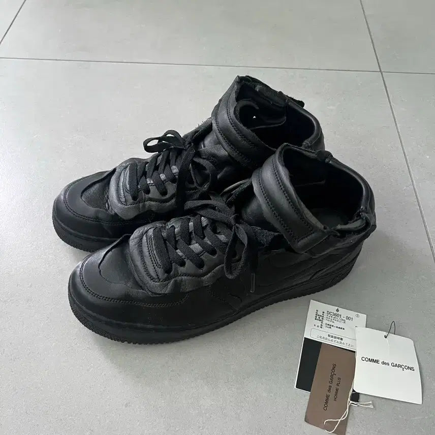 [BUNJANG] COMME des GARÇONS x Nike Air Force 1 High Black / 꼼데 x 나이키 에어포스 하이 블랙 275