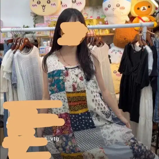 [BUNJANG] Vintage Hippie Mori Patchwork Dress / 빈티지 히피모리 대장 카라하나 하구미깔 패치 원피스 팝니다