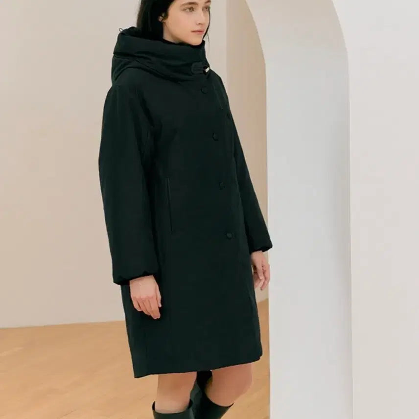 [BUNJANG] SJSJ Goose Down Hooded Long Padding Coat / 한섬 SJSJ 구스다운 후드 롱 패딩 코트  76(44)